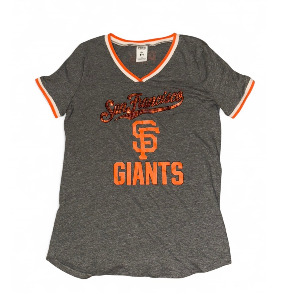 Victoria’s Secret Pink San Francisco Giants Gray and Orange T-Shirt